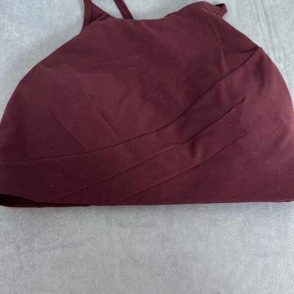 Lululemon Flow Y Wrap-Front High-Neck Bra Size 8 Nulu Burgundy W2CXSS B/C Cup - Picture 8 of 8